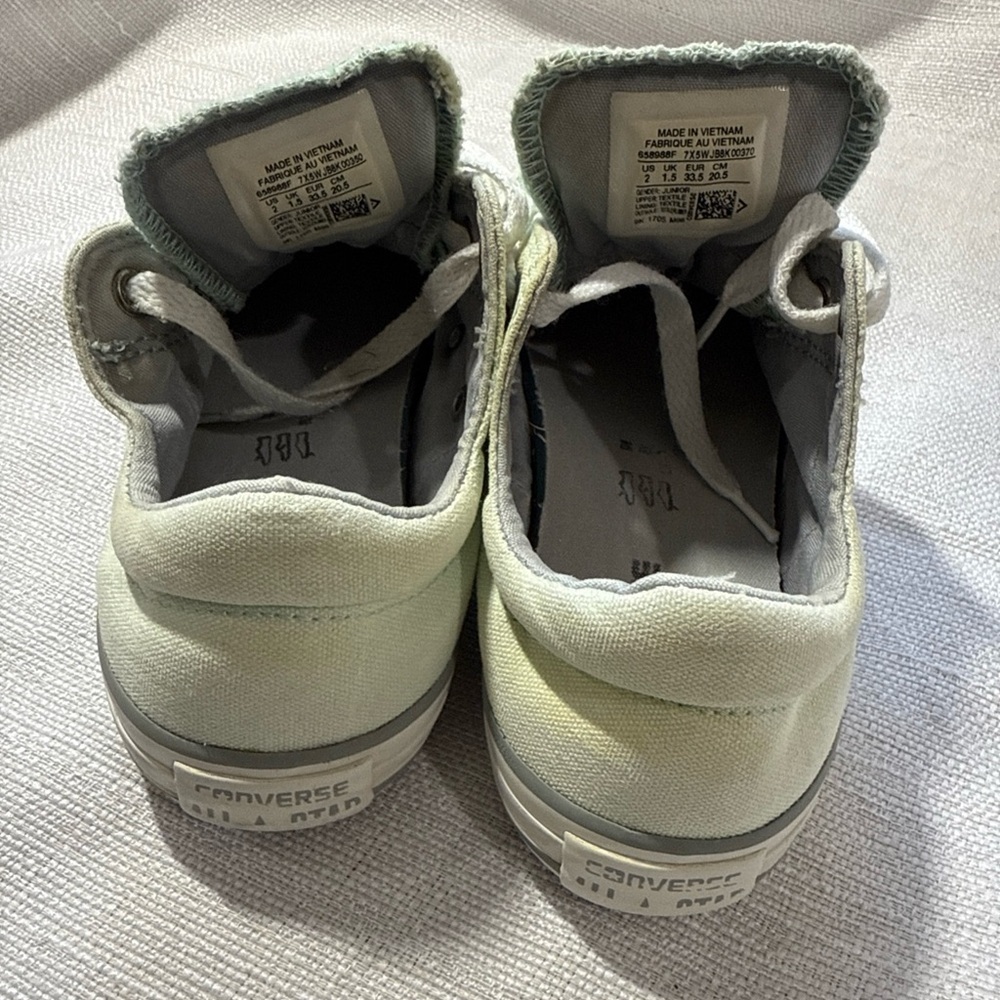 Converse Kids' Light Green All Star Sneakers - Picture 3 of 5